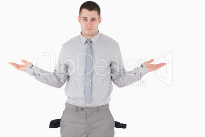 Businessman with empty pockets