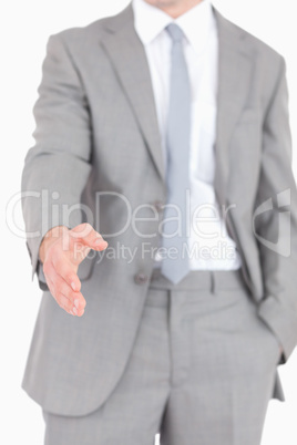 Portrait of a businessman ready for a handshake