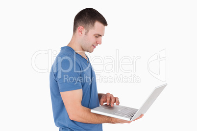 Man using a laptop
