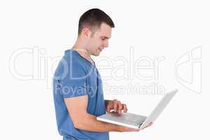 Man using a laptop
