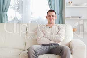 Man sitting on a couch