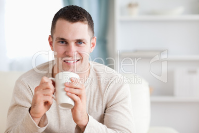 Man having a coffee