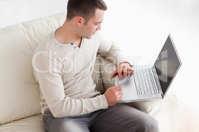 Man purchasing online