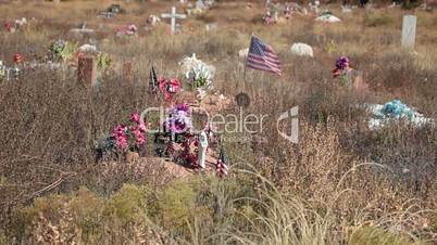 Fort Duchesne cemetery flag weeds P HD 0028
