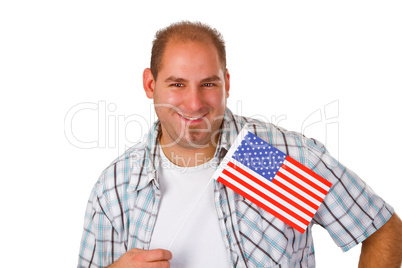 Junger Mann mit Nationalflagge