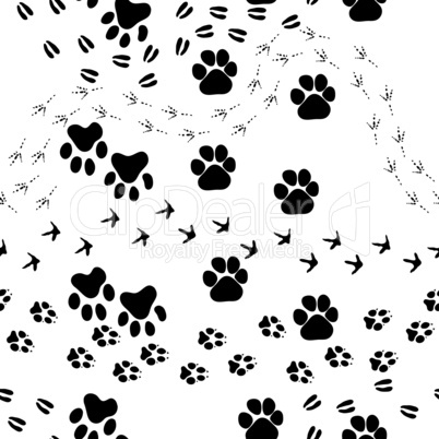 Animal footprint seamless pattern