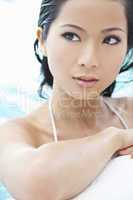 Beautiful Sexy Chinese Oriental Asian Woman In Swimming Pool