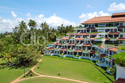 The luxury hotel and green lawn, Bentota, Sri Lanka