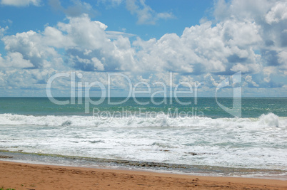 Clear turquoise water of Indian Ocean, Bentota,  Sri Lanka