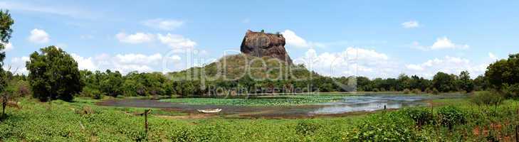 The panorama of Sigiriya (Lion's rock) is an ancient rock fortre