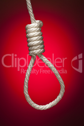 Hangman's Noose Over Red Background