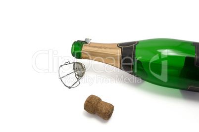 Empty bottle of champagne