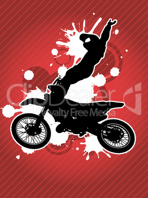 Motocross biker silhouette