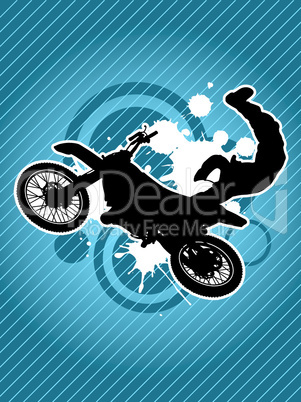 Motocross biker silhouette