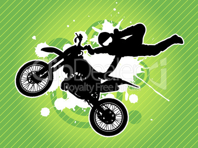 Motocross biker silhouette