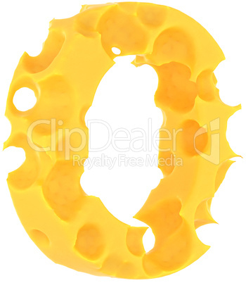 Cheeze font O letter isolated on white