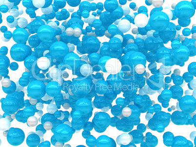 Glossy white and blue balls isolated