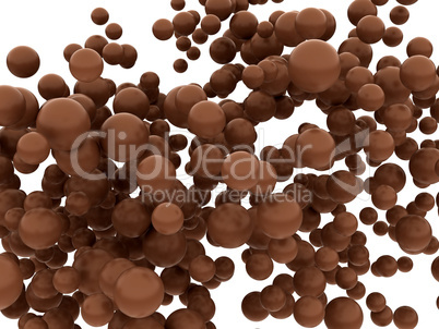 Tasty chocolate orbs or balls isolated