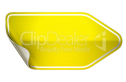 Yellow hamous sticker or label on white