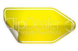 Yellow hamous sticker or label on white