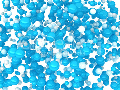 Abstract white and blue balls isolated