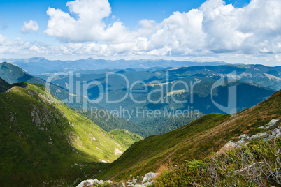 Carpathians landscape: on a top of mountain ridge