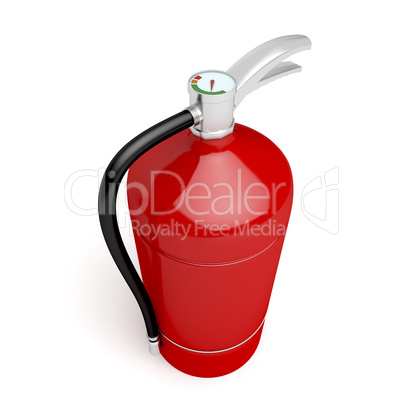 Fire extinguisher on white