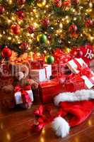 Gifts under the tree for Christmas