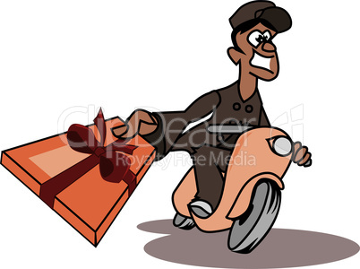 Cheerful parcel deliverer