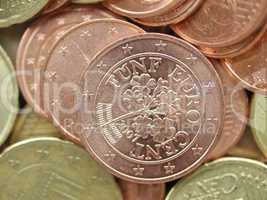 Euro coins background