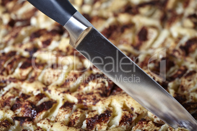 Apfelkuchen auf Backblech - Apple pie on baking sheet