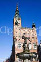 Town Hall and Neptune Statue in Gdansk