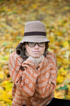 Cheerful young girl in sweater