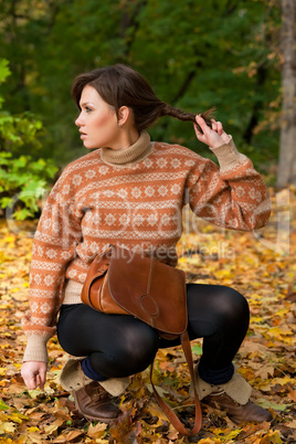 Young girl with handbag