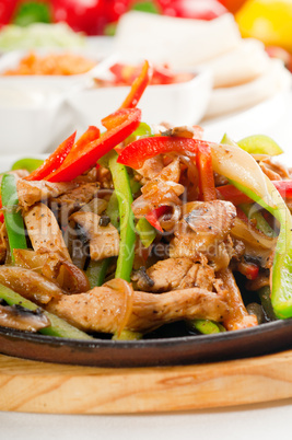 original fajita sizzling hot  on iron plate