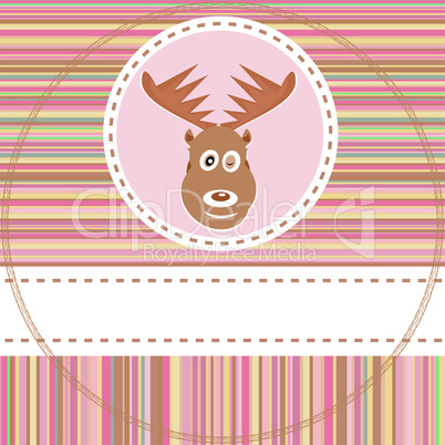cute deer face animal on brown background vector