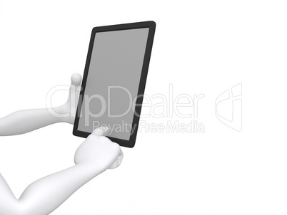 businessman working on Ipad - 3d illustration