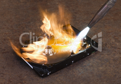 burning a hard disk drive