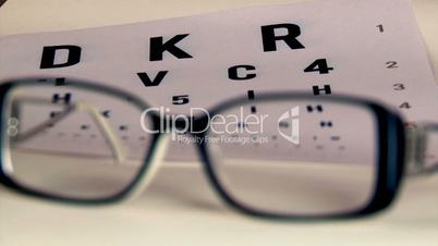Eye test and eyeglasses