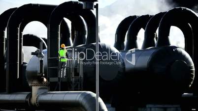 Geothermal Power Plant Engineer on Site