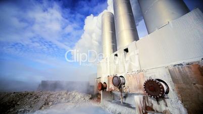 Geothermal Power Station in Isolated Landscape