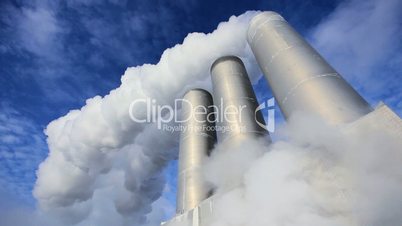 Chimneys & Steam at Geothermal Power Station
