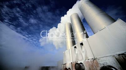 Chimneys at Geothermal Power Plant