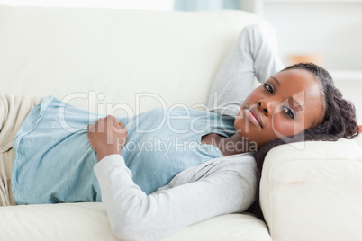 Woman taking a rest on the couch