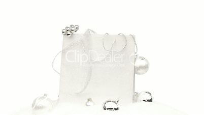 rotating silver and white christmas decoration