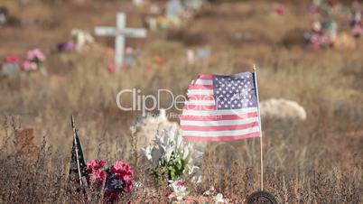 Fort Duchesne veteran grave cemetery flag P HD 0229