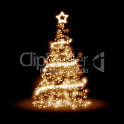 golden christmas tree