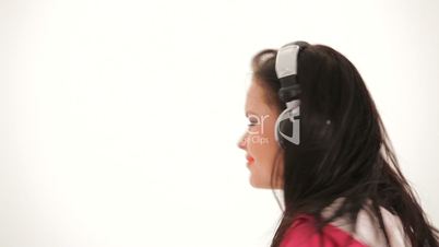 Cheerful girl with headphones