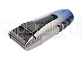 Electric shaver on white background