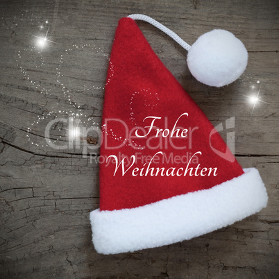 Frohe Weihnachten / merry christmas on santa hat